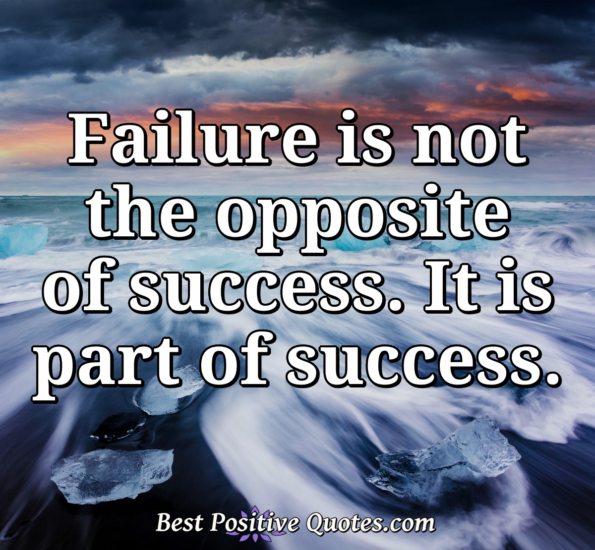 Failure is not the opposite of success. It is part of success. - Anonymous