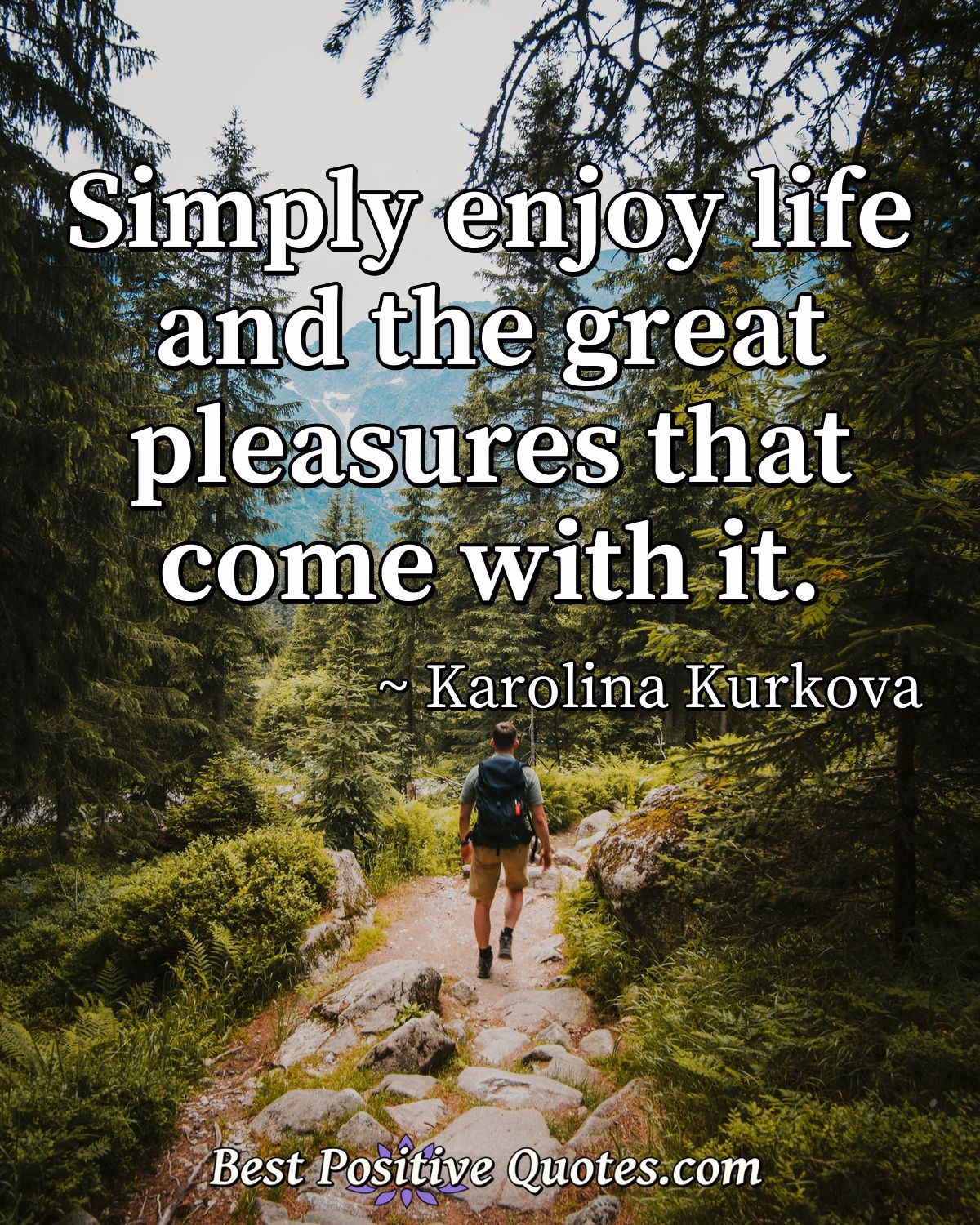Simply enjoy life and the great pleasures that come with it. - Karolina Kurkova