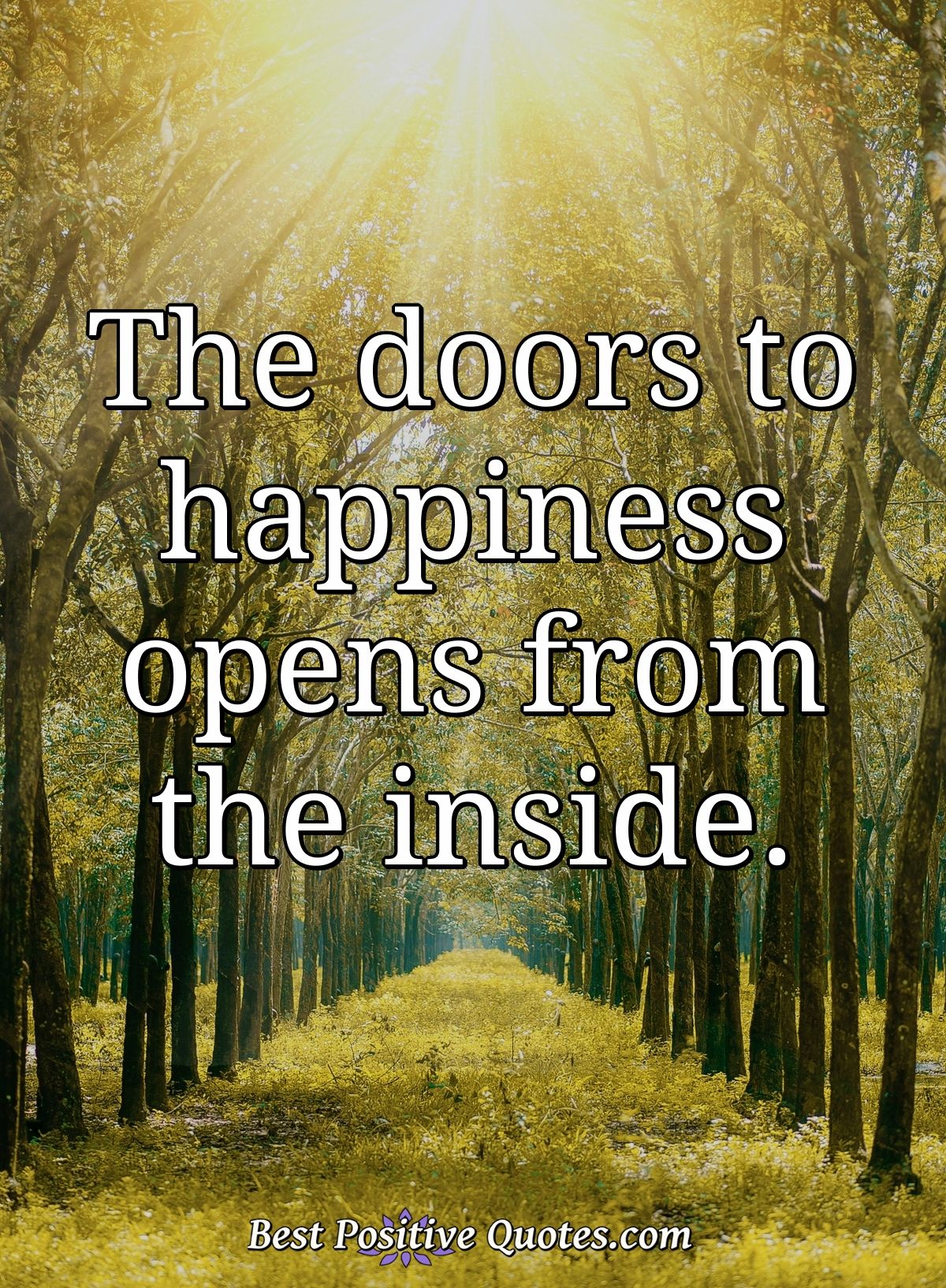 The doors to happiness opens from the inside. - Anonymous